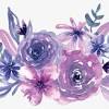 Dusty violet lavender,creamy and mauve antique rose, purple pale flowers,succulent vector design wedding bouquets.eucalyptus, greenery.floral pastel style border.all elements are isolated. 1