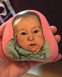 Local artist for custom rock portrait painting