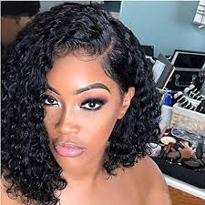 Find great deals on ebay for black curly bob wig. Amazon Com Short Bob Wigs Brazilian Virgin Hair Deep Curly Bob Wigs Lace Front Human Hair Wigs For Black Women 150 Remy Hair Wigs With Baby Hair Preplucked Hair Line 10 Inches Beauty