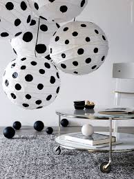 Black And White Polka Dot Rug Ikea Hot Spots And Ikea Love Regolit Lamp Basnas Rug Strind Coffee Table Sigurd Bench Bjorkna Serving Bowls And Fenomen Candle Black And White Decor