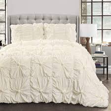 Check spelling or type a new query. Amazon Com Lush Decor 16t002165 Ivory Bella Comforter Set Shabby Chic Style Ruched 3 Piece Bedding With Pillow Shams Full Queen Home Kitchen
