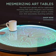 Sisyphus is a kinetic sculpture that has mesmerized millions of visitors at its permanent installations in museums around the world. Touch Of Modern Magnetic Art Tables With Mesmerizing Sand Patterns Coffee Tables With Refrigerators Powerful Percussive Massagers Iconic Artists Coffee Table Books More Milled