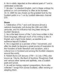 Robert Burns Crossword By Steven S Social Studies Tpt