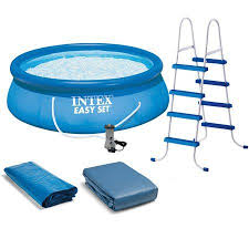 Intex 15 X 48 Inflatable Easy Set Above Ground Swimming Pool Ladder And Pump Walmart Com Easy Set Pools Inflatable Pool Swimming Pool Kits