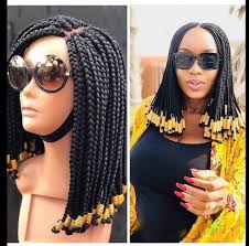 Explore our widest custom box braids wig collection that has various braid styles, length, color and parting options. Braided Wig Bold Box Braids With Beads Neatly And Tightly Etsy