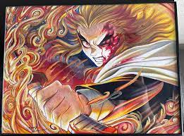 Hand drawn Rengoku piece by my good friend @imacrybaby.0 on IG! :  r/KimetsuNoYaiba