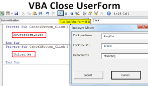Vba Close Userform Top 2 Methods To Close Userform With