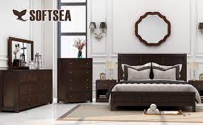 Your king bed is one of the most luxurious pieces of furniture in your bedroom, so why not dress it up to match? Amazon Com Softsea 6 Pieces King Bedroom Furniture Set Philippe Style Matching King Bed Dresser 5 Drawer Chest Mirror 2 Nightstands Wood King Size Furniture Decor