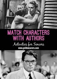 Match Characters With Authors Senior Activities Activities Nursing Home Activities