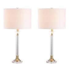 Decor Therapy Touch Control 32 In Polished Brass Table Lamp With Faux Silk Shade Mp941 The Home Depot Table Lamp Led Table Lamp Lamp Sets