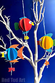 Metal fish wall decor, tropical fish wall hanging art decoration for home sea life wall decor, iron angelfish sculpture hanging for indoor kitchen bedroom living room outdoor yard garden, 6.9 x11.8x0.3 (b) $14.99 $ 14. 3d Paper Fish Decoration Red Ted Art Make Crafting With Kids Easy Fun