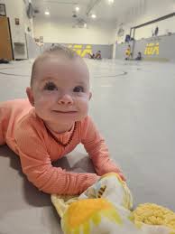 Baby getting mat time at the gym tonight