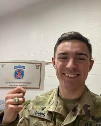 Happy Firstie Friday!! Introducing our Company XO Declan Dennis! 🐗 He is  from Clarksville, TN, and is an Applied Psychology major. He branched  Medical Services, and will be posting to Fort Drum,