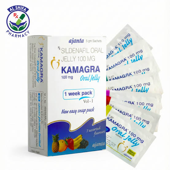 Kamagra Oral Jelly 100mg (7 Sachets) – Assorted Flavors - Alshifa Pharmacy