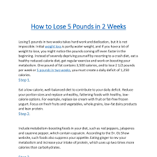 How To Lose 5 Pounds In 2 Weeks Pdf Docdroid