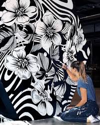 Pinterest Leftyscript Flower Mural Murals Street Art Flower Drawing Design
