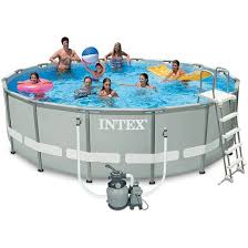 Intex Ultra Frame Round Tubular Detachable Pool With Sand Scrubber 488x122 Cm 26324 Brycus