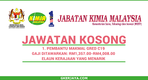 Department of occupational safety and health, jabatan keselamatan dan kesihatan pekerjaan. Jawatan Kosong Terkini Jabatan Kimia Malaysia