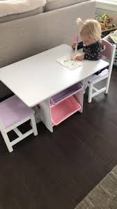 Ebay product id (epid) 25003784430. Kidkraft Kidkraft Wooden Heart Table Chair Set With 4 Storage Bins Children S Furniture Pink Purple White Walmart Com Walmart Com