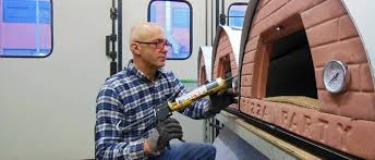 Temperature gauge on each baking chamber. Pizza Party Company Producer Wood Fired Oven In Tuscany