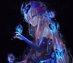A collection of the top 48 purple anime wallpapers and backgrounds available for download for free. Hd Wallpaper Anime Girl Blue Blue Eyes Butterfly Long Hair Purple Wallpaper Flare