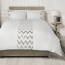 Next day delivery & free returns available. Zig Zag Silver Sequin Duvet Cover And Pillowcase Set