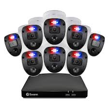 Amazon Com Swann Enforcer Home Security Camera System 8 Channel 8 Cameras Dvr Cctv Wired Surveillance 1080p Full Hd 1tb Hdd Color Night Vision Red Blue Flashing Lights Alexa