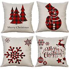 Check spelling or type a new query. Sufam Set Of 4 Pillow Cases Red White Merry Christmas Deer Scottish Buffalo Checkers Plaid Winter Snowflake Throw Pillowcase Cover Cushion Case Home Decor 16x16 In 2021 Throw Pillows Christmas Christmas