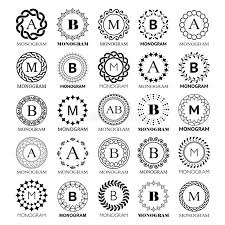 Interpretation of the letters and numbers of the latin alphabet. Monogram Vector Template Design Big Set Elegant Wedding Or Company Monogram Sign Single Letter And Floral Or Abstract Frame O Stock Illustration Illustration Of Design Frame 126094468