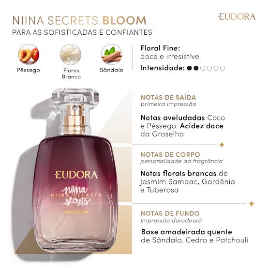Combo Niina Secrets Bloom: Desodorante Colônia 100ml + Loção Hidratante Desodorante Corporal 200ml | Eudora