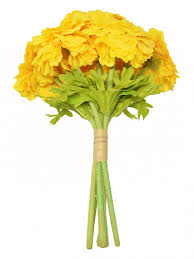 Shop our full line of artificial fall flowers from mums and sunflowers to dried straw flower and thistle, afloral has the colors and you have just added. Buy Decorative Artificial Marigold Flower Bunches 6 Flowers 30 Cm Tall Yellow Online In India Artificial Flowers Fourwalls