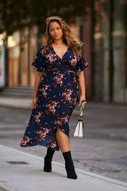 Plus Size Floral Faux Wrap Dress Plus Size Wedding Guest Dresses Plus Size Summer Dresses Plus Size Outfits