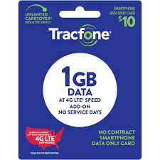 Pick up this tracfone data only card to enjoy reliable communication without the commitment of entering a contract with a service provider. Tracfone 10 Data Only Prepaid Plan 1gb E Pin Top Up Email Delivery Walmart Com Walmart Com