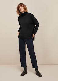 Black Cashmere Roll Neck Sweater Whistles Whistles
