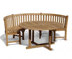 Reclaimed distressed round dining table. Canfield Round Table Henley Curved Bench Teak Patio Dining Set