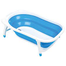 Newborns can feel secure in its inclined position or. Little Angel Foldable Baby Bath Tub Blue White