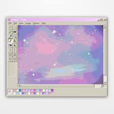 ｓｔａｒｒｙ ｓｋｉｅｓ Ms Paint Microsoft Windows 95 Vaporwave Aesthetic Room Decor Wall Art Canvas Digital In 2020 Vaporwave Wallpaper Microsoft Paint Interior Design Art