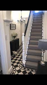 Makeover For Our Hallway Had Victorian Black And White Tiles Fitted Used Farrow And Ball Off Black On Paint Work Victorian Hallway House Stairs White Hallway