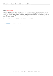 Pdf Effect Of Different Filter Media Use On Aquaponics System On Ammonium Nh 4 Nitrite No 2 And Nitrate No 3 Concentrations Of Catfish Clarias Sp Aquaculture