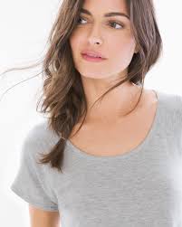 Liquid Terry Short Sleeve Pajama Top Heather Grey