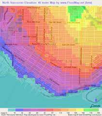 Elevation Map North Vancouver Elevation Of North Vancouver,Canada Elevation Map, Topography, Contour