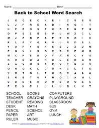 Back To School Word Search Free Printable School Age Activities School Printables First Day Of School Activities