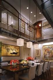 Contemporary Dining Room With Loft Pendant Light Hardwood Floors High Ceiling Bolier Kata Beautiful Dining Rooms Dinning Room Lighting Dining Room Pendant