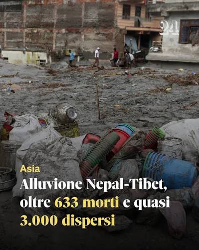 Alluvione Nepal-Tibet, oltre 633 morti e quasi 3.000 dispersi