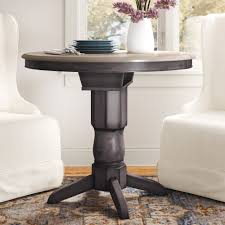 Bar height dining table : Charlton Home Hamisi Counter Height Butterfly Leaf Rubberwood Solid Wood Pedestal Dining Table Reviews Wayfair