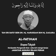 Pengarah jabatan agama islam perak, datuk mohd yusop husin menegaskan, tindakan tidak bermaruah itu boleh menjatuhkan imej islam jabatan agama islam perak (jaipk) membenarkan majlis akad nikah dilaksanakan di dewan hotel atau dewan komuniti serba guna, berkuat kuasa. Perak Mufti Harussani Zakaria Dies At 82 Malaysia Malay Mail