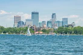 Minneapolis Mn Skyline With Lake Calhoun Sailing Fine Art Photograph Minneapolis Skyline Skyline