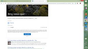 So, in the main page of bing you will find a new quiz every single day, and each one is about a different subject. There Is An Error In The Bing Quiz Microsoft Community