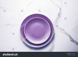 Branding Cuisine And Culinary Concept Purple Empty Plate On Marble Table Background Tableware Decor For In 2020 Tableware Decoration Tableware Restaurant Branding