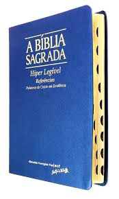 Biblia Hiper Legivel Acf Azul Luxo Com Indice Livraria Evangelica Shalom